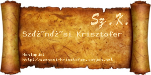 Szénási Krisztofer névjegykártya