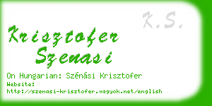 krisztofer szenasi business card
